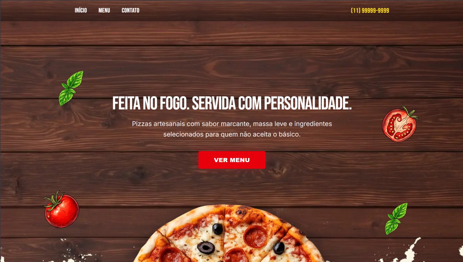 Landing Page Pizzaria